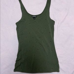 Express army olive green tank top